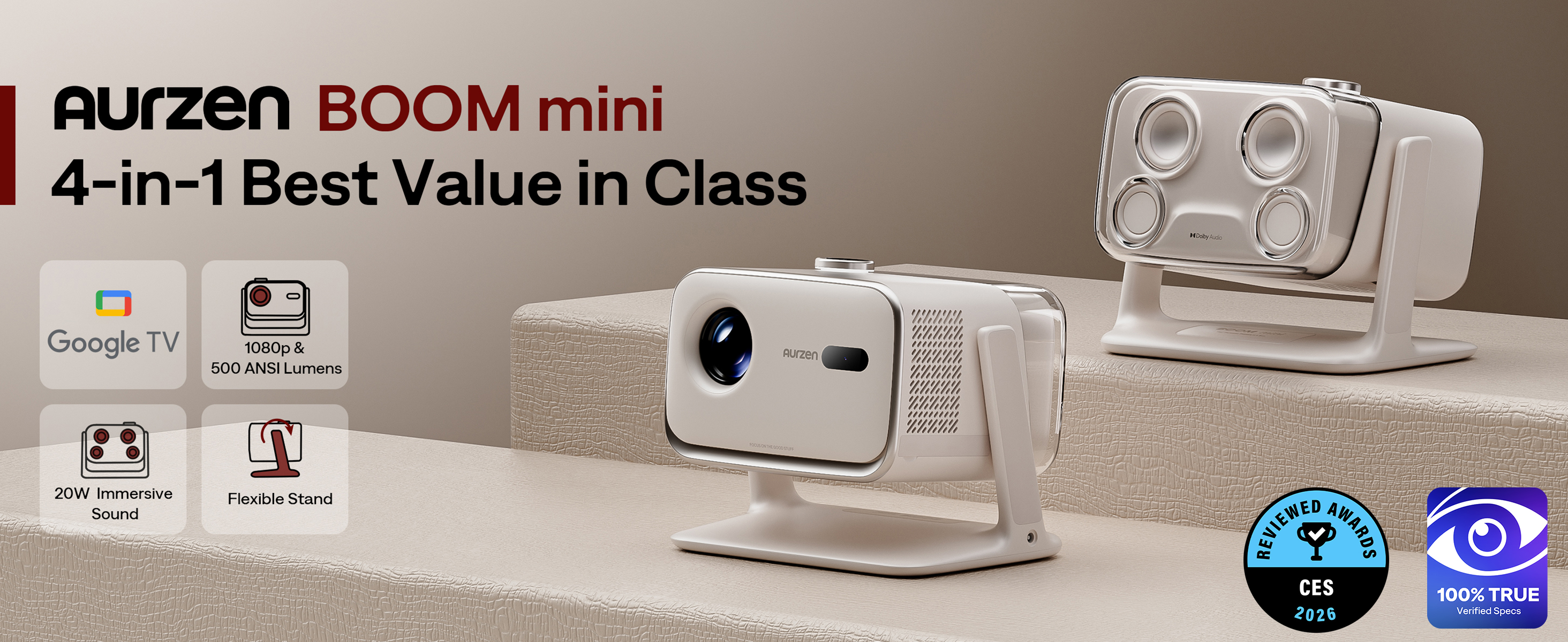 Amazon.com: Aurzen BOOM mini Google TV Outdoor Smart Projector